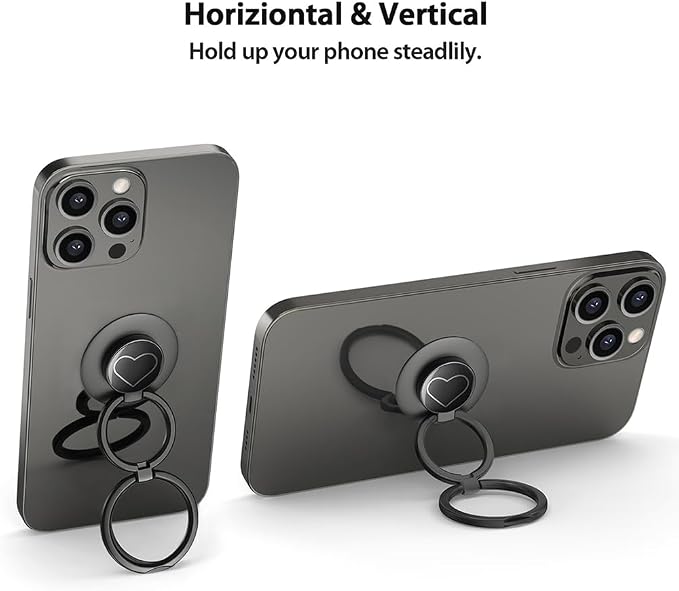 Phone Grip, Phone Ring Holder Finger Kickstand, Foldable & Adjustable Double - Image 3