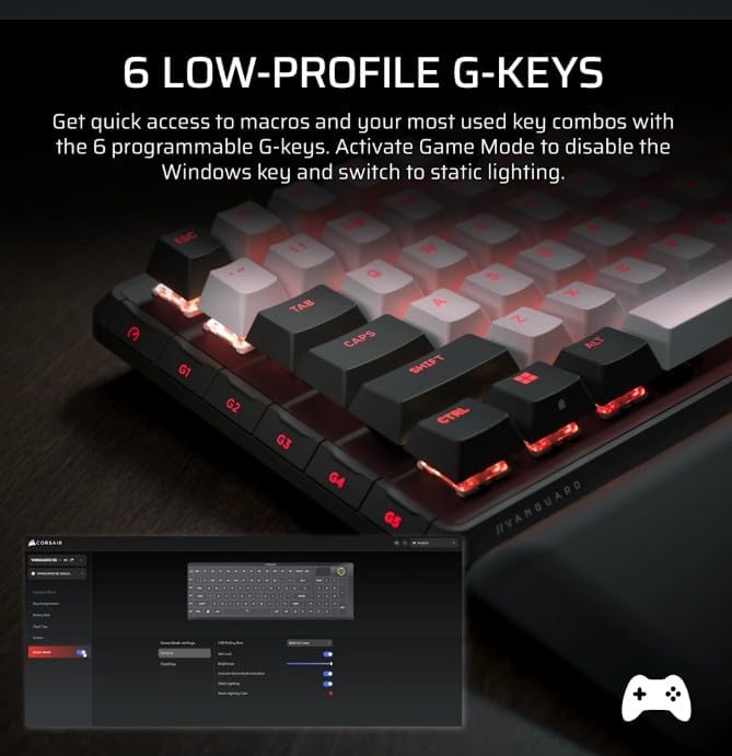 Corsair Vanguard 96 Wired Mechanical Gaming Keyboard – 96% Layout, MLX Quantum - Image 9