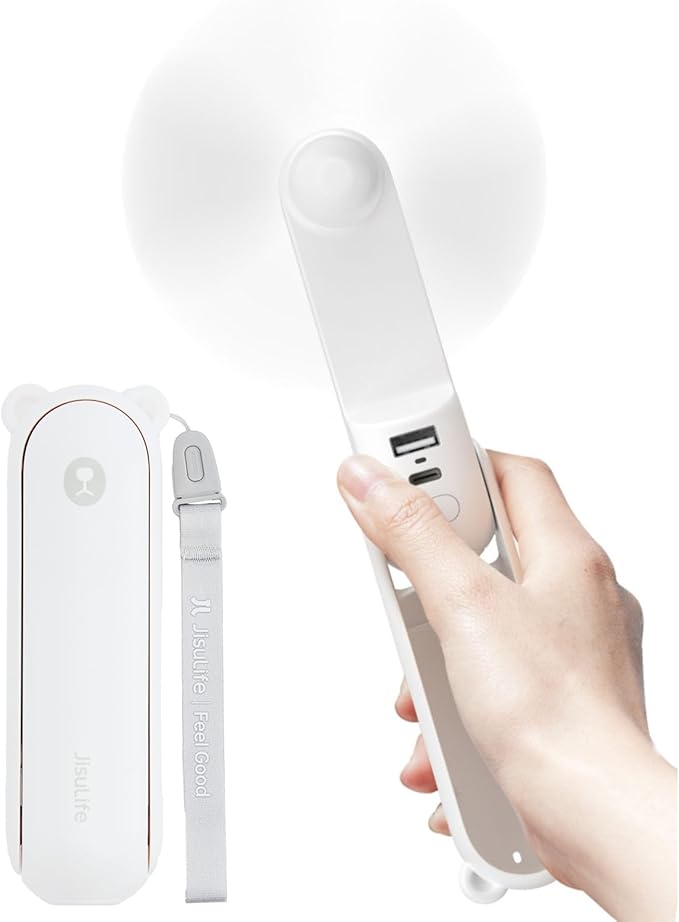 JISULIFE Handheld Fan with 4500 mAh Powerbank Max 37 Hours Runtime, Pocket by LivechillStaycool
