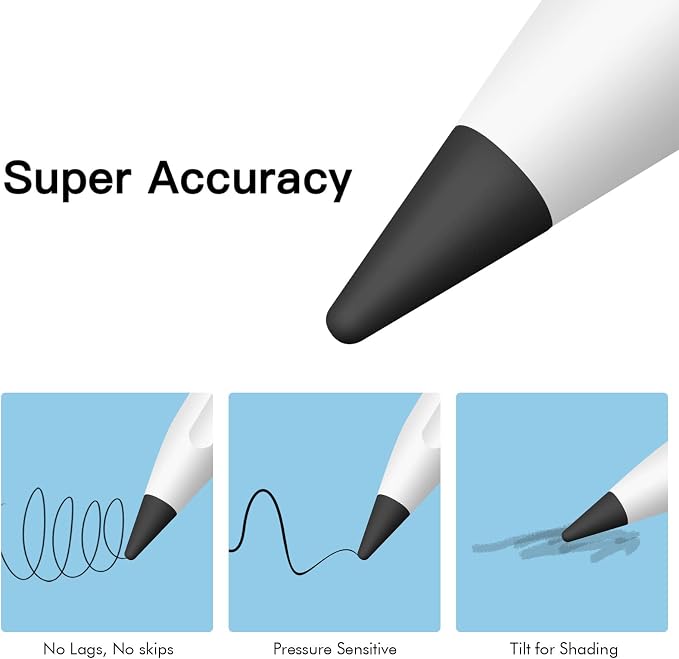 MEKO 4 Pack Replacement Tips for Apple Pencil 1st Gen & 2nd Gen, Pen Nibs for - Image 3