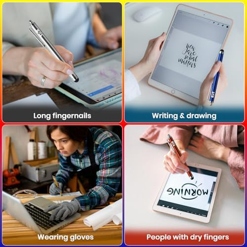 TCD 100 Pack Capacitive Universal Stylus Pens – Premium Colorful Long Metal - Image 5