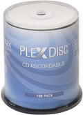 CD-R 700MB 52X White Inkjet Hub Printable Discs | 100 Pack Cake Box | Blank CDs by PlexDisc