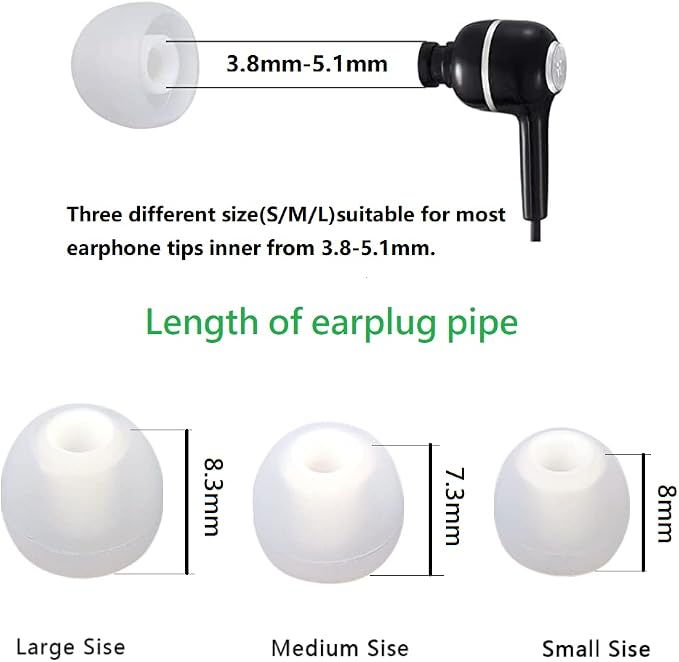 Earbud Replacement Tips Silicone Earbud Tips Ear Bud Covers Fit Most in-Ear - Image 4