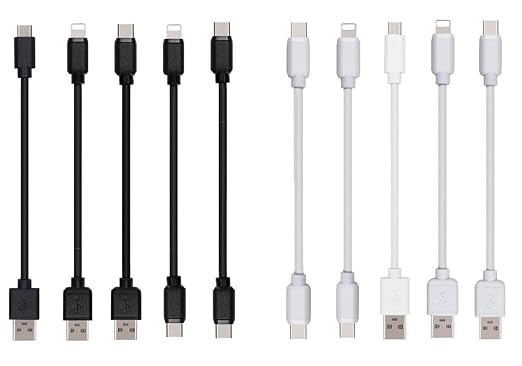 10-Pack Multi Short USB Cables & TypeC-C Cables by JuSoFU