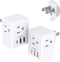 2 Pack US to Japan Plug Adapter, 2 Prong to 3 Prong Outlet Adapter by OneBeat