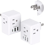 2 Pack US to Japan Plug Adapter, 2 Prong to 3 Prong Outlet Adapter by OneBeat