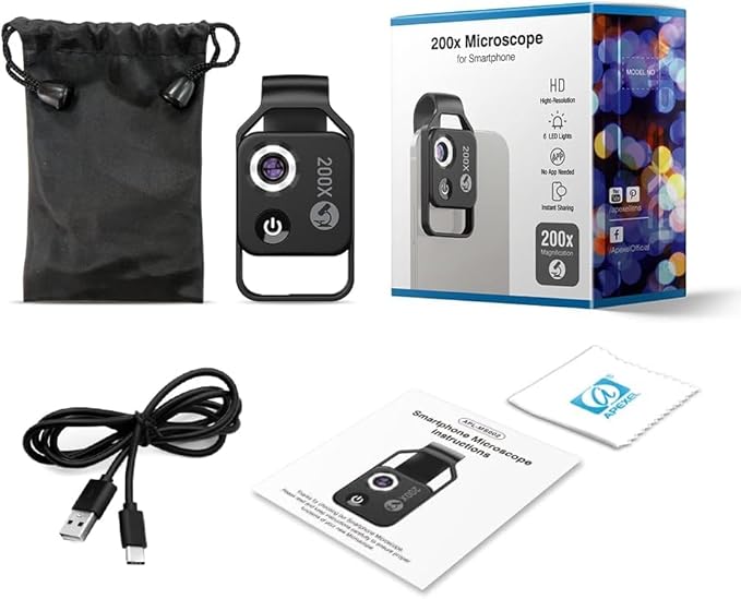 APEXEL 200X Phone Microscope Lens, Nano Zoom Phone Micro Lens - Image 8