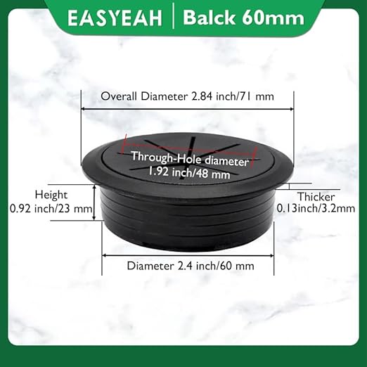 5 Pcs Desk Grommet 2-3/8" / 60 mm, Desk Hole Cover - Image 9