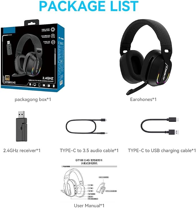 2.4GHz Wireless Gaming Headset for PC, Switch - Image 8