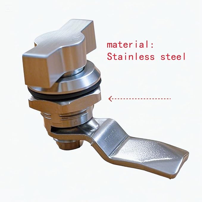Thumb Operated Offset Cam Lock, Stainless Steel Keyless, Metal Replacement Lock - Image 2