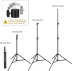 Aluminum Alloy Light Stand 9.5 Feet/2.8m Adjustable Spring Cushioned - Image 2