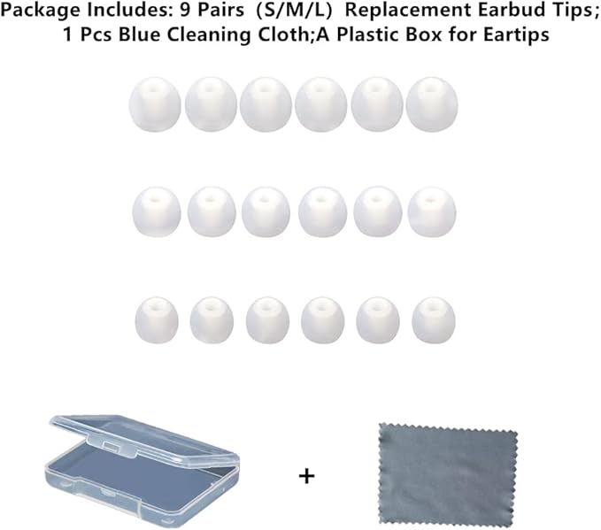 Earbud Replacement Tips Silicone Earbud Tips Ear Bud Covers Fit Most in-Ear - Image 2