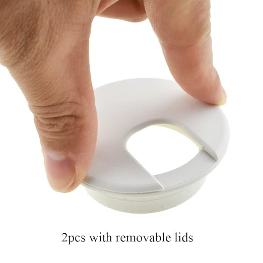 HAHIYO 2Pcs 2Inch/50mm White ABS Plastic U-Shaped Desk Grommet Wire Grommet - Image 4
