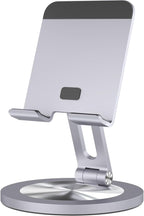 360 Rotating Phone Stand for Desk, Dual-Adjustable Foldable Aluminum Desktop by YCNEW