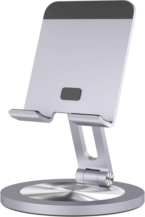 360 Rotating Phone Stand for Desk, Dual-Adjustable Foldable Aluminum Desktop by YCNEW