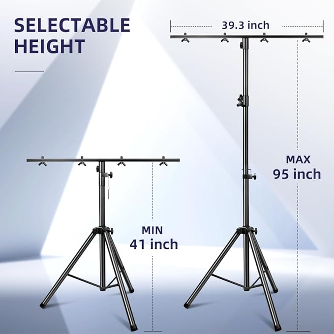 DJ Lights Stand 2 Pack, Heavy Duty DJ Stand, Portable Par Can Tripod Stage - Image 5