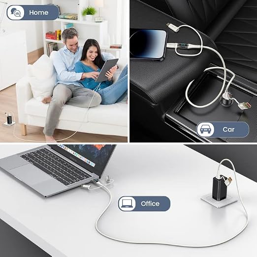 USB C to Multi Charging Cable, USAMS 100W 6.6FT 5A Type C to Type C Fast - Image 7