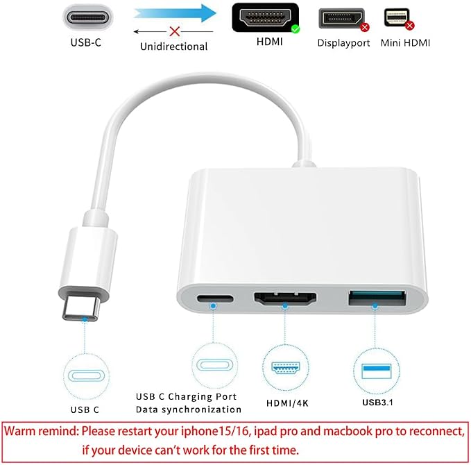 AIRSKY USB-C Digital Av Multiport Adapter, USB C to HDMI Adapter - Image 3