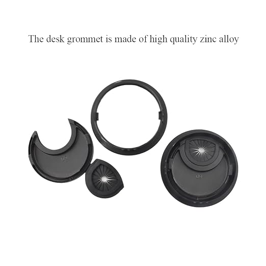 HAHIYO 2Pcs 2.4Inch/60mm Black Zinc Alloy Desk Grommet Wire Grommet Cable - Image 3