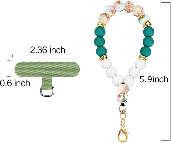 Marble Silicone Beaded Phone Wrist Strap, Cellphone Lanyard - Image 6