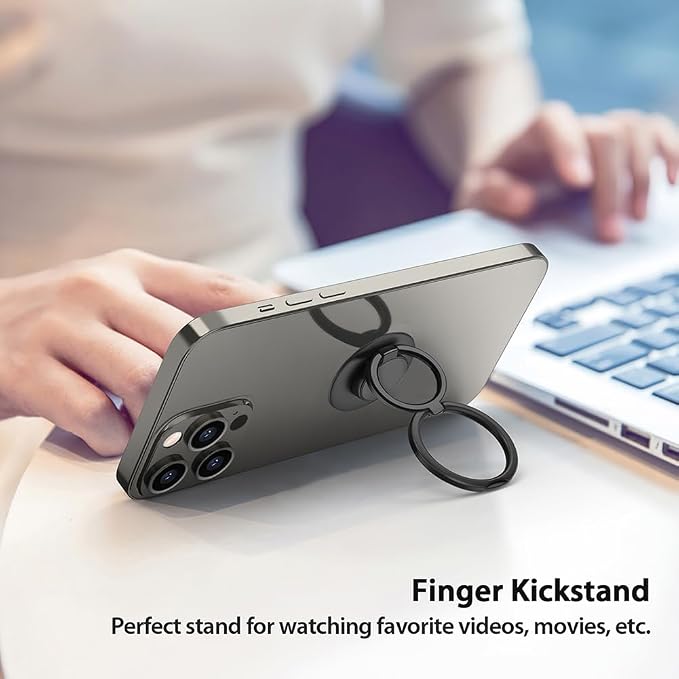 Phone Grip, Phone Ring Holder Finger Kickstand, Foldable & Adjustable Metal - Image 5