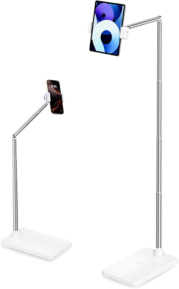 Extended Tablet Floor Stand, 360 Rotating Adjustable iPad Floor Holder by SupeDesk