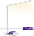 LED Desk Lamp with Wireless Charger, USB Charging Port, Desk Light with 10 by JOSTIC