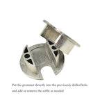 HAHIYO 2Pcs 1.38Inch/35mm Brushed Silver Zinc Alloy Desk Grommet Wire Grommet - Image 4
