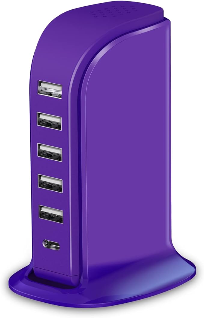 iPhone Charger Fast Charging Upoy, 6 Ports USB Blocks, Power Adapter 1 USB C + by TechGadgetsInYourMind