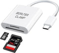 USB C to SD Card Reader, BorlterClamp Type C to SD/Micro SD Memory Card Reader by BORLTERCLAMP