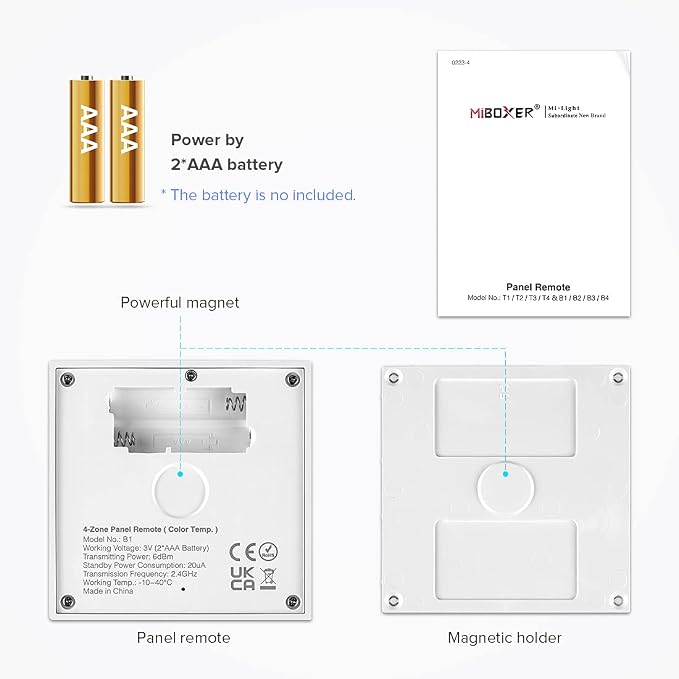 BTF-LIGHTING Wireless 2.4G RF 4 Zone Single Color Wall Mounted Smart Panel - Image 7