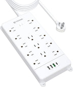 TROND Surge Protector Power Strip 15 ft, Flat Plug Extension Cord, 13 Wide by TRONDOfficial