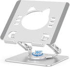 Tablet Stand 360° Rotating Aluminum Holder, Adjustable, Portable and Foldable by Aoviho