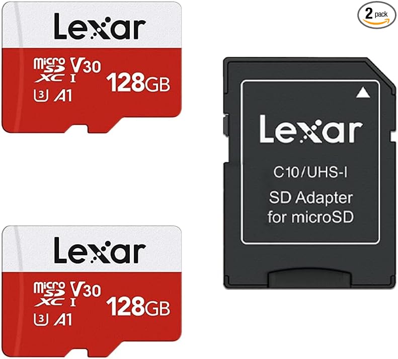 Lexar E-Series 128GB Micro SD Card 2 Pack, microSDXC UHS-I Flash Memory Card by Lexar