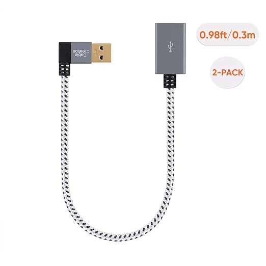 CableCreation [2-Pack Short USB 3.0 Extension Cable Right Angle, 1FT Male to - Image 5