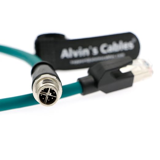 Alvin's Cables M12 8 Pin Male to RJ45 Shielded Ethernet Cable M12 X Coded 8 - Image 2