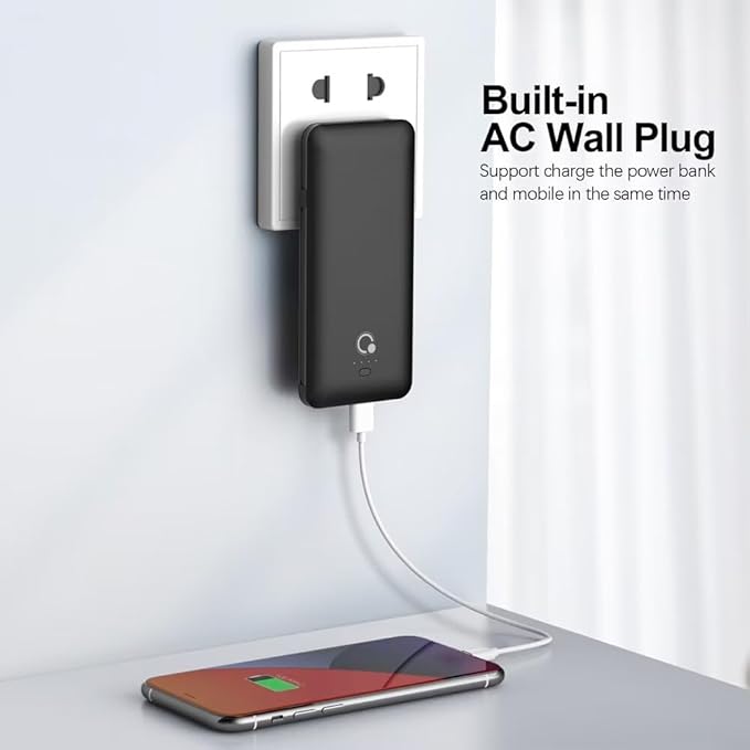 Q 10000mAh Power Bank, Slim Portable Charger, 4 Output External Battery Pack - Image 3