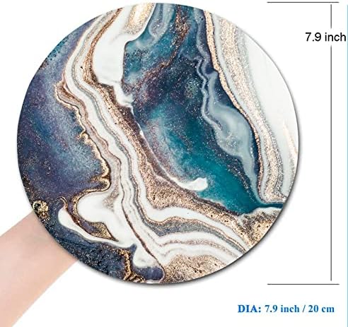 Blue Gold Marble Mouse Pad - Image 2
