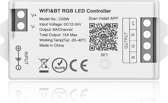 BTF-LIGHTING C03W RGB PWM SMD FCOB 4PIN LED Strip 2.4GHz Tuya WiFi Group by BTF-LIGHTING