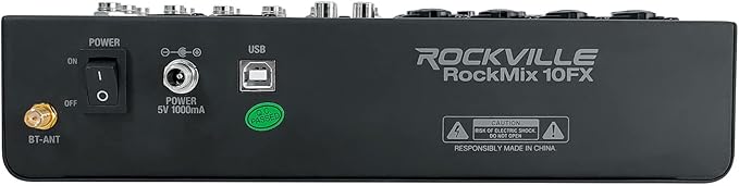 Rockville ROCKMIX 10FX 10-Channel Mixer, USB Recording Interface, Digital - Image 5