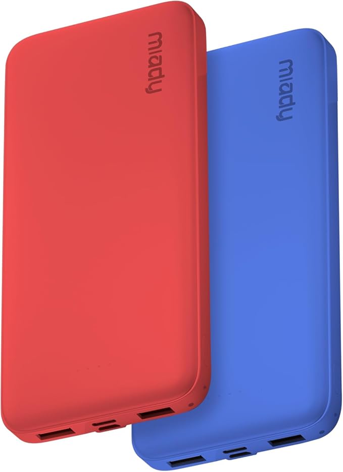 Miady 2-Pack Portable Charger, Slim 10000mAh Power Bank Travel Battery Pack 3 by Miady