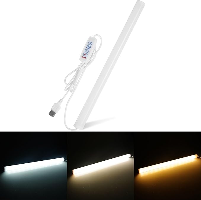 12 Inch LED Light Bar USB Powered 3 Colors White, Warm White, by GZ5CG