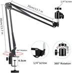Overhead Tripod Mount for Camera Webcam Ring Light, Over Head Articulating Arm - Image 3