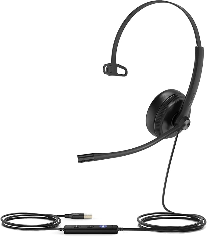 Yealink UH34 Wired Headset, Single Ear USB Headset by RedefineYourWorkplace