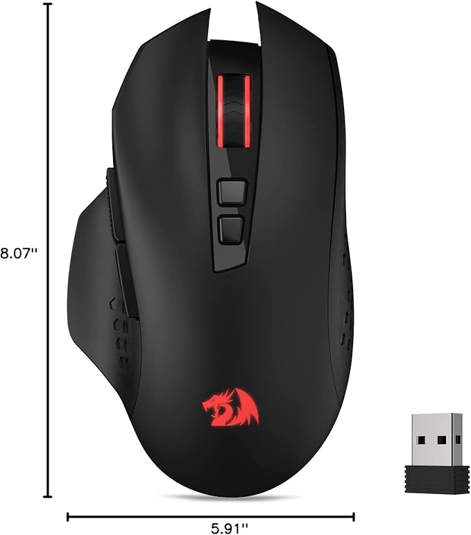 Redragon M656 Gainer Wireless Gaming Mouse, 4000 DPI 2.4Ghz Wireless Mouse w/ 5 - Image 10
