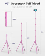 Aureday Phone Tripod, Remote and Phone Holder, Overhead & Selfie Stick - Image 5