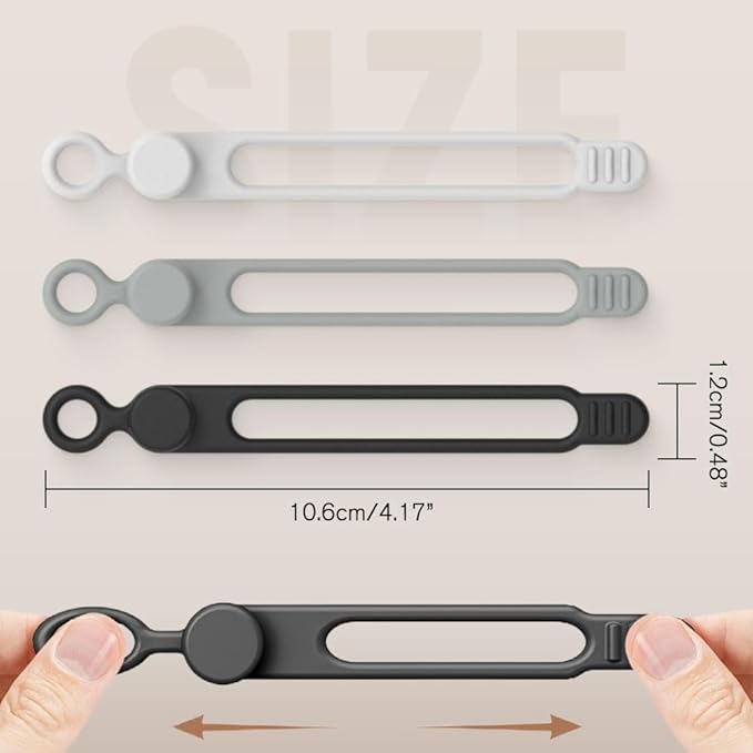 Silicone Cable Ties, Magnetic Data Cable Organizers Reusable Cable Ties Wire - Image 2