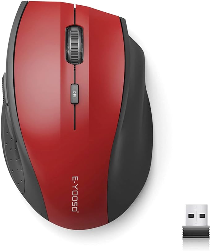 E-YOOSO Wireless Mouse for Laptop, Portable Optical Computer Mouse, 6 Buttons by E-YOOSO