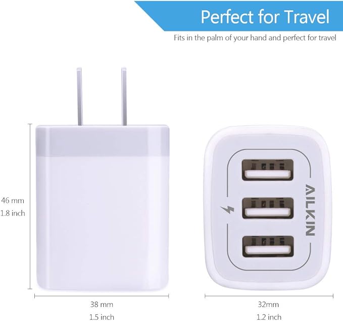 USB Plug-in Wall Charger, Charging Block, Kindle Fire, all USB Brick Base - Image 4