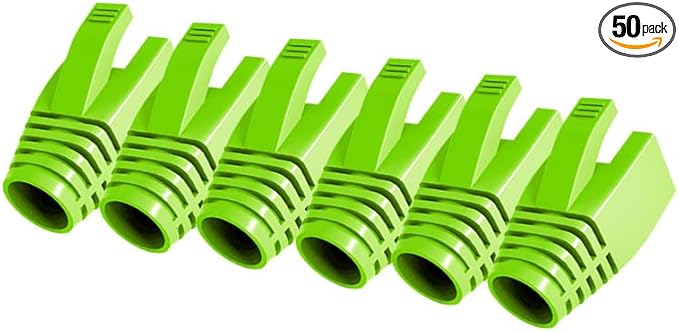 50 Pcs Cat7 Cat7A Cat8 Strain Relief Boot, RJ45 Plug Connector Cover Modular by VIVOCH